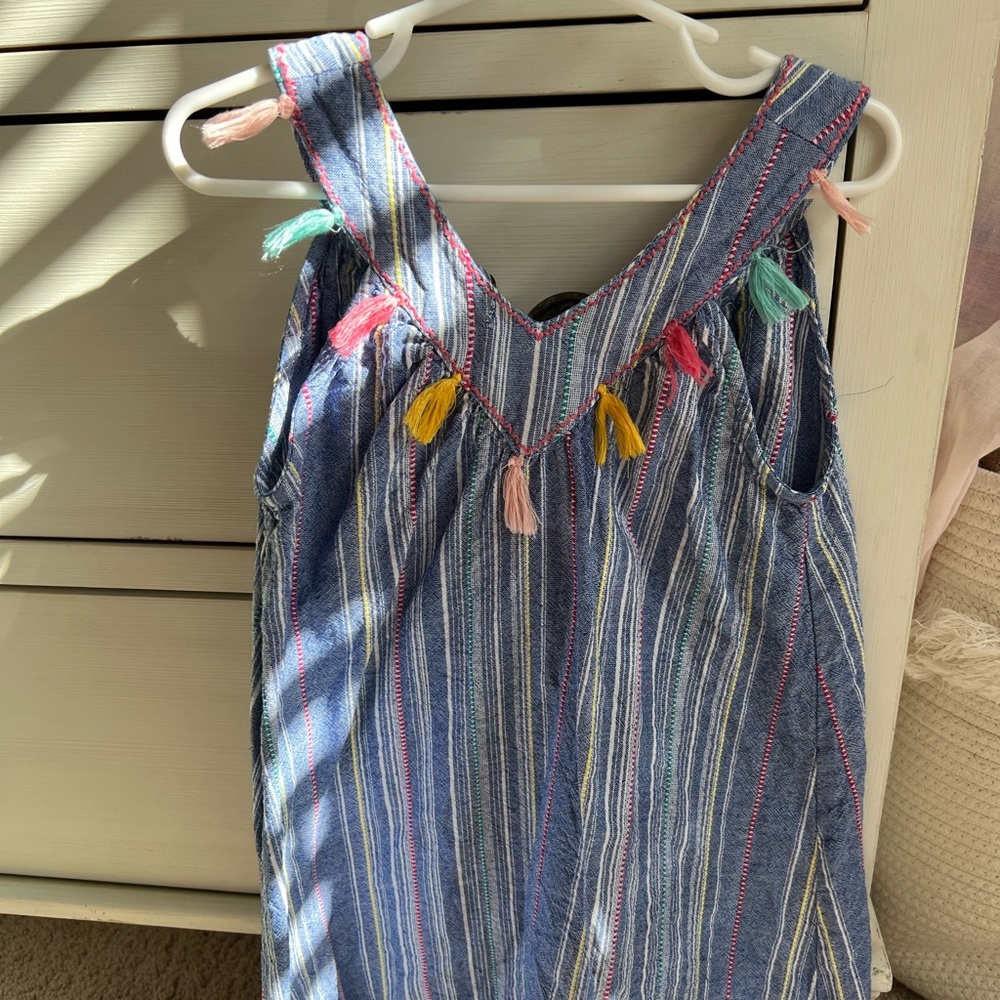 Mud Pie Chambray Tassel Dress Size 5